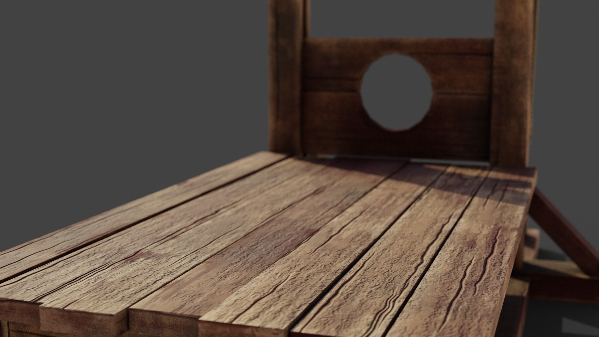 Medieval Guillotine Game Ready PBR Low-poly 3D model_11