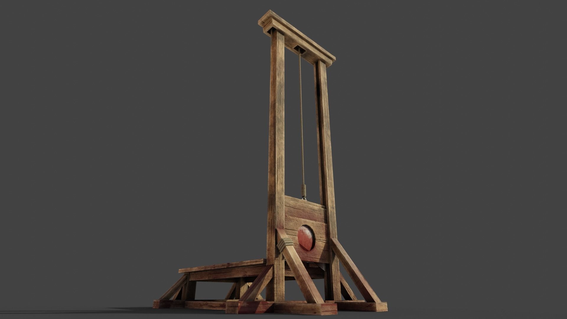 Medieval Guillotine Game Ready PBR Low-poly 3D model_13
