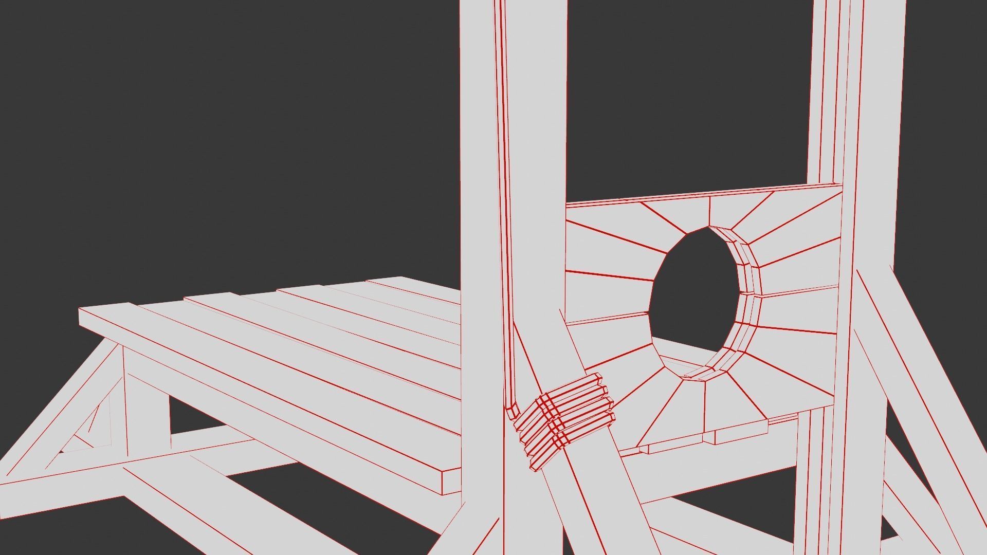 Medieval Guillotine Game Ready PBR Low-poly 3D model_29