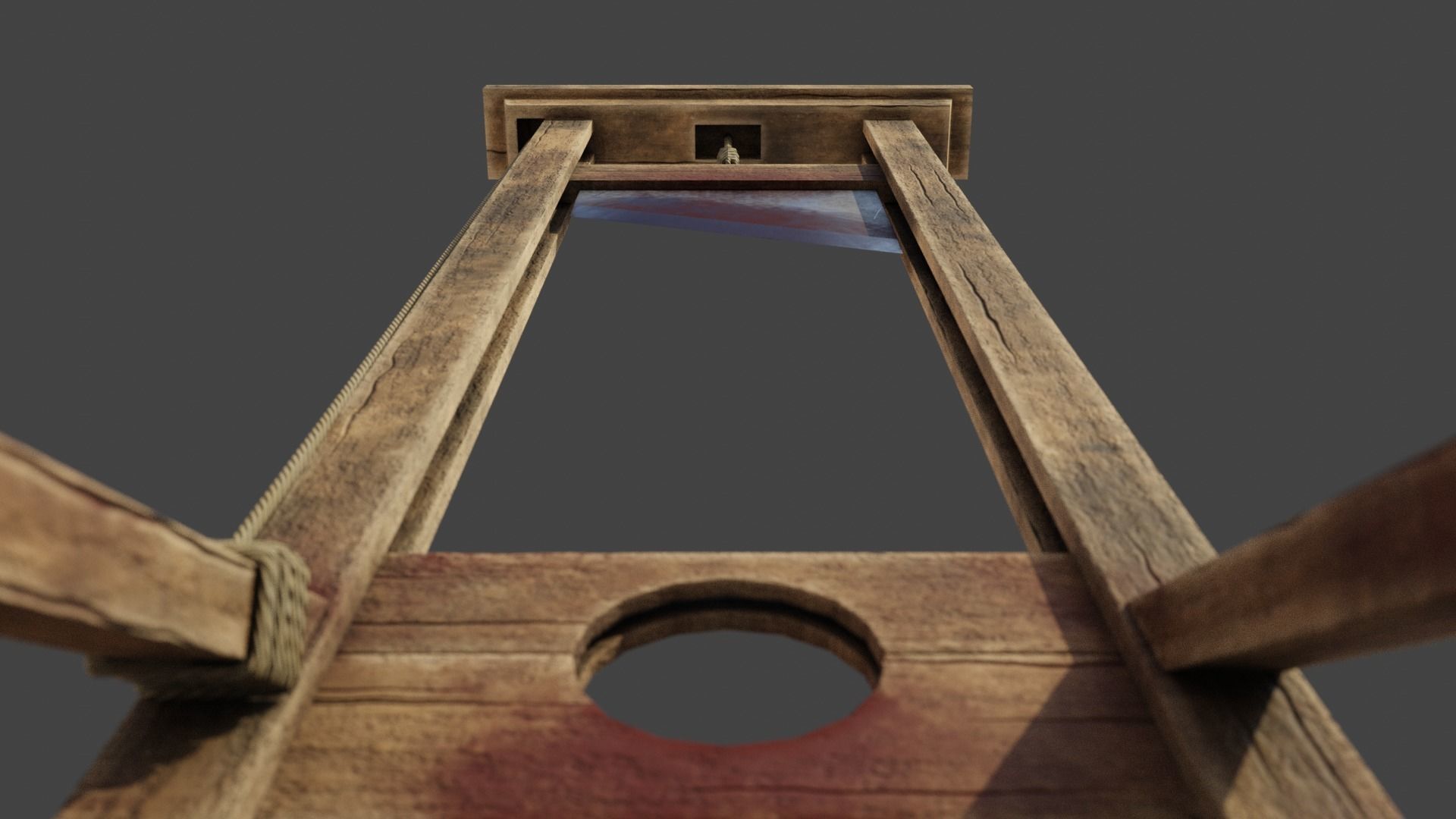 Medieval Guillotine Game Ready PBR Low-poly 3D model_8