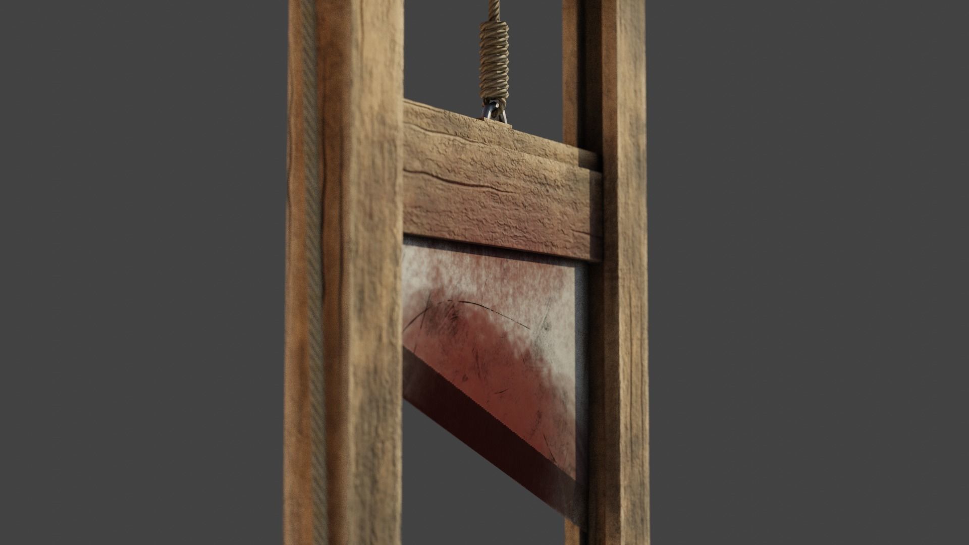 Medieval Guillotine Game Ready PBR Low-poly 3D model_7