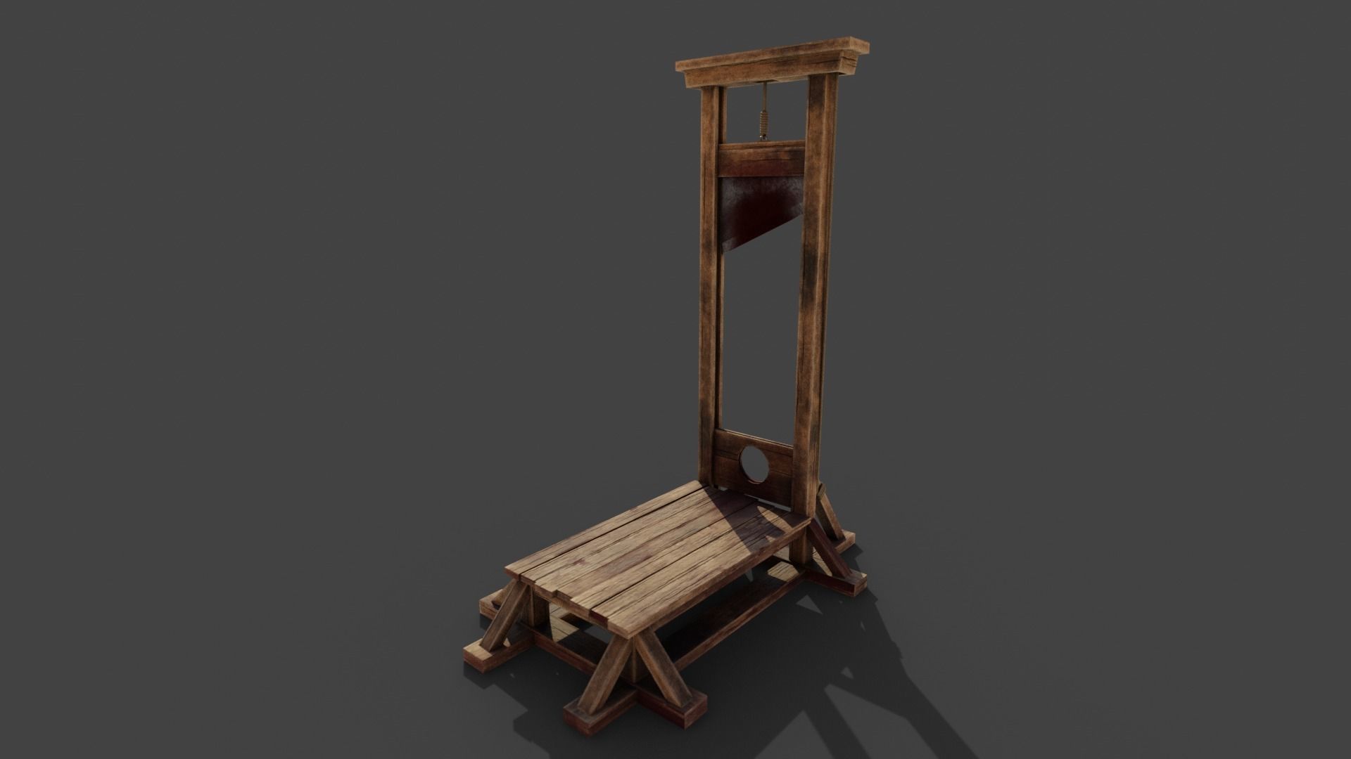 Medieval Guillotine Game Ready PBR Low-poly 3D model_5