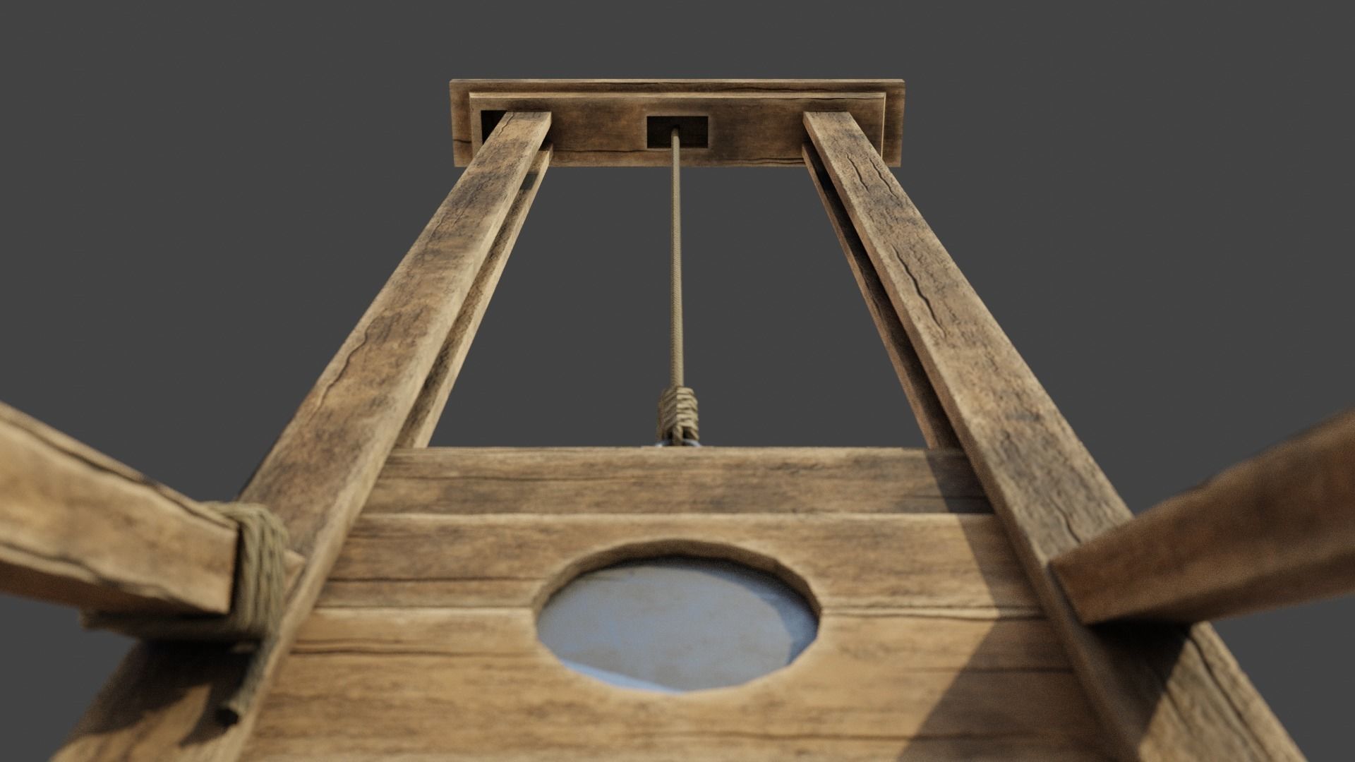 Medieval Guillotine Game Ready PBR Low-poly 3D model_24