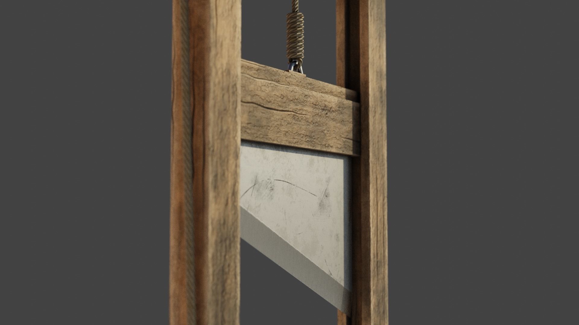 Medieval Guillotine Game Ready PBR Low-poly 3D model_19