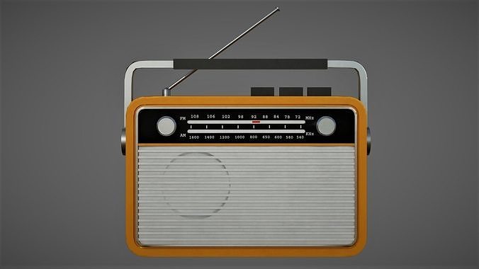 Retro Radio Low-poly 3D model