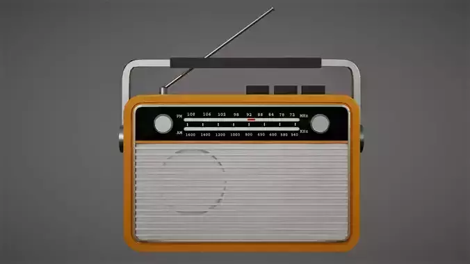 Retro Radio Low-poly 3D model