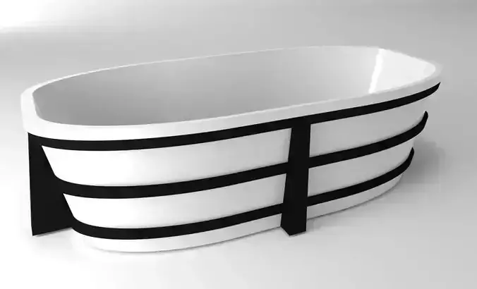 Bathtub with Black Metal Base