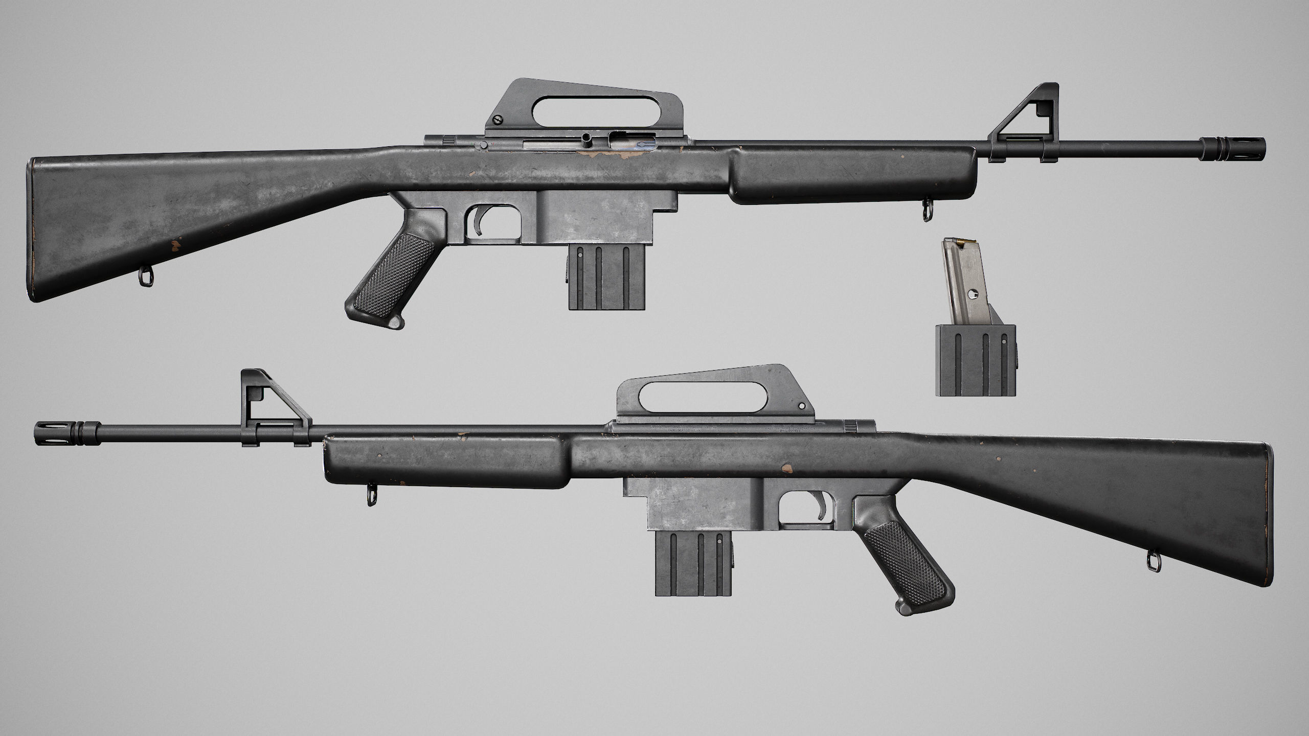 PBR ARMSCOR M1600 SA Low-poly 3D model_1