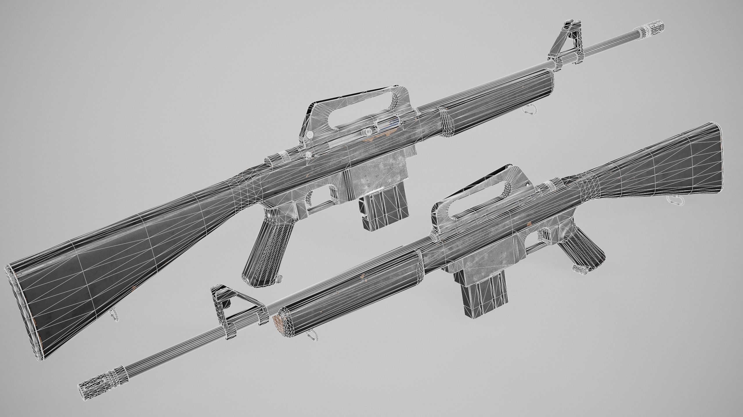 PBR ARMSCOR M1600 SA Low-poly 3D model_9