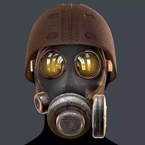 Gas mask helmet 3d model scifi Low-poly Low-poly 3D model Gas mask helmet 3d model scifi Low-poly Low-poly 3D model