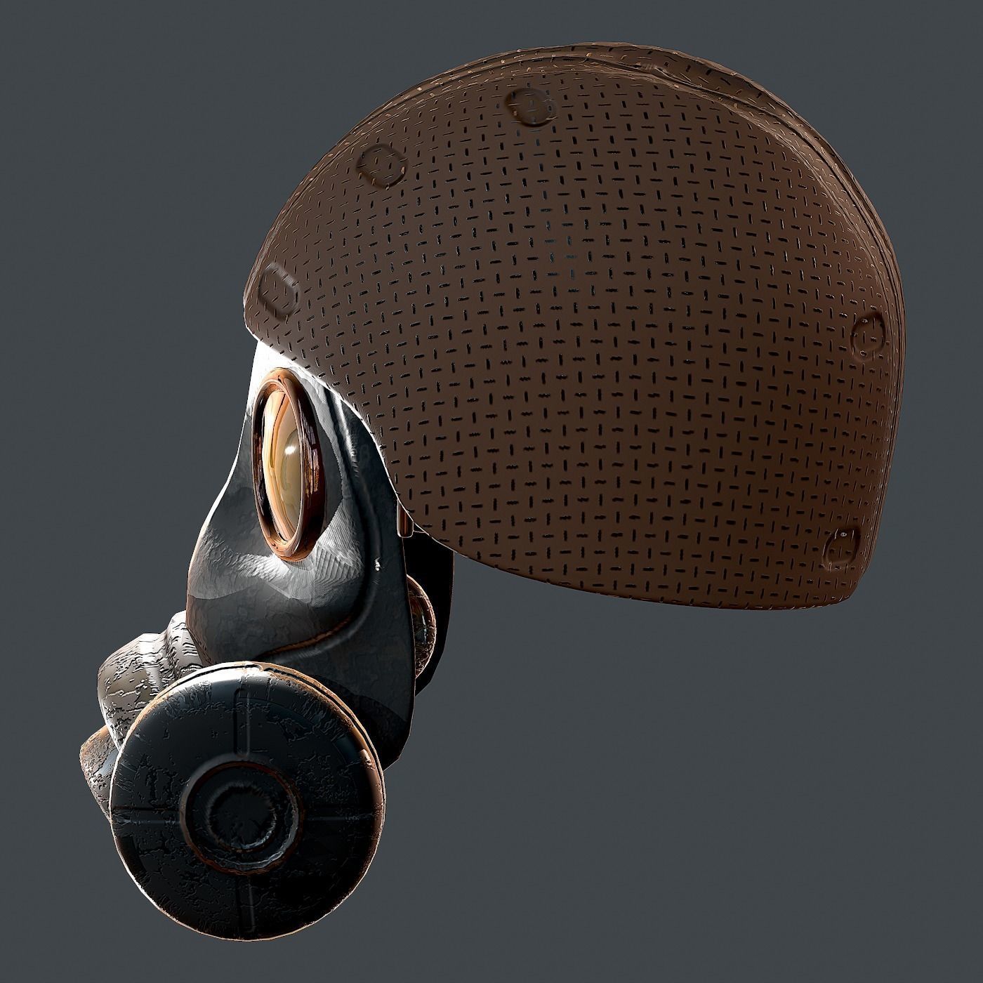 Gas mask helmet 3d model scifi Low-poly Low-poly 3D model_5