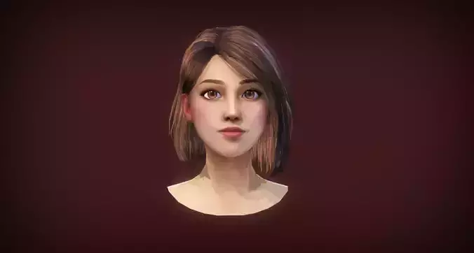 Realtime Female Bob Hairstyle - Game Ready Free low-poly 3D model