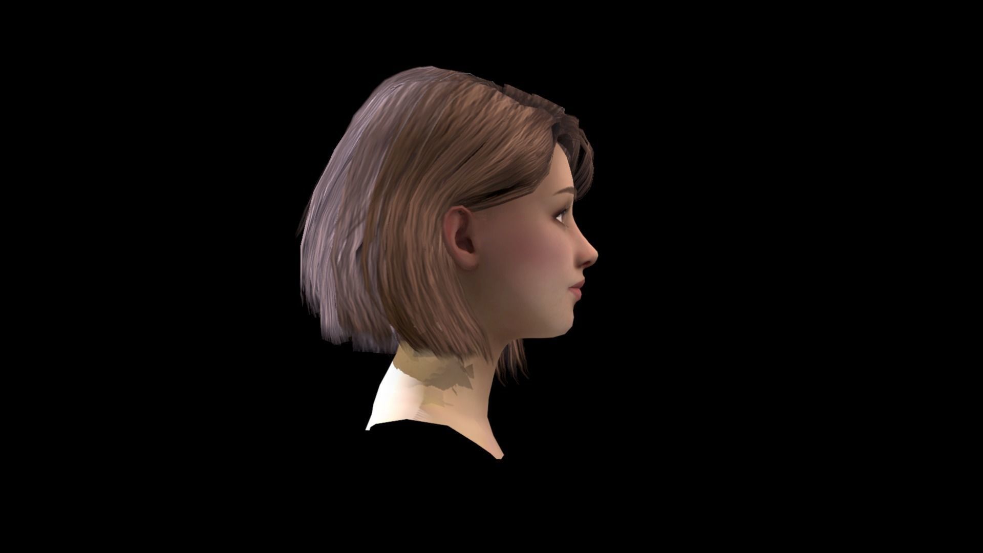 Realtime Female Bob Hairstyle - Game Ready Free low-poly 3D model_3