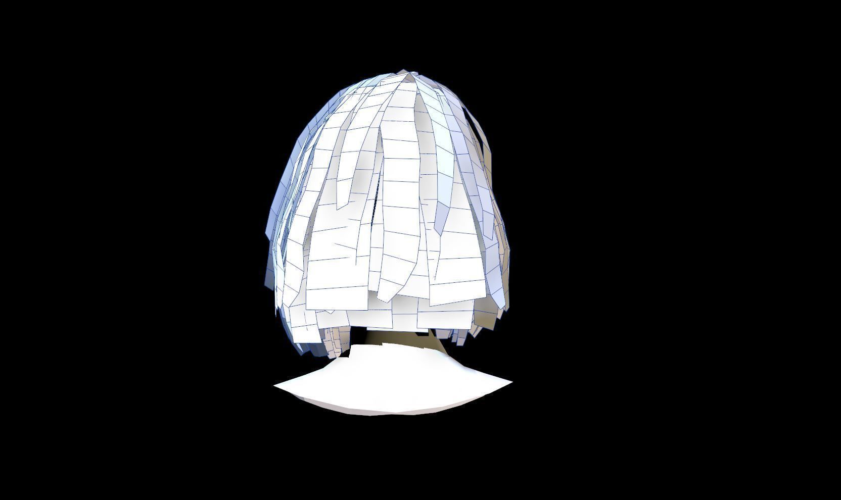 Realtime Female Bob Hairstyle - Game Ready Free low-poly 3D model_9