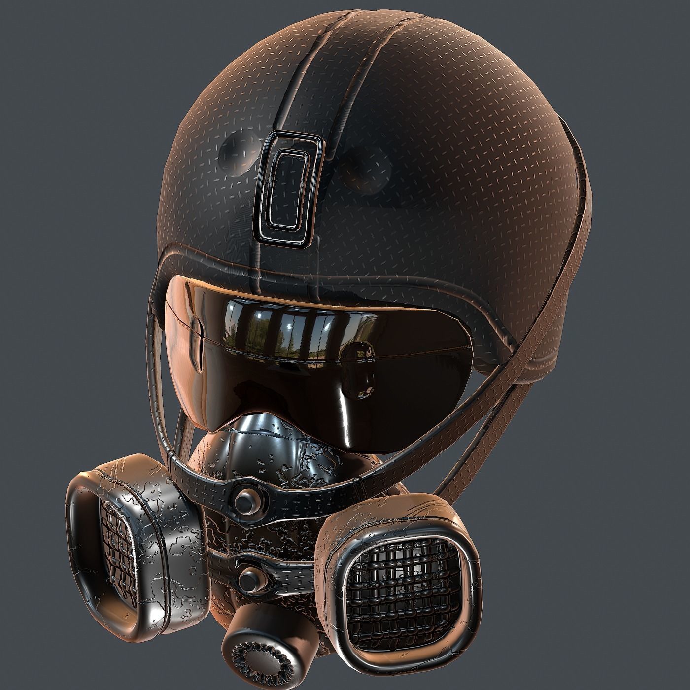Gas mask helmet 3d model scifi Low-poly Low-poly 3D model_8
