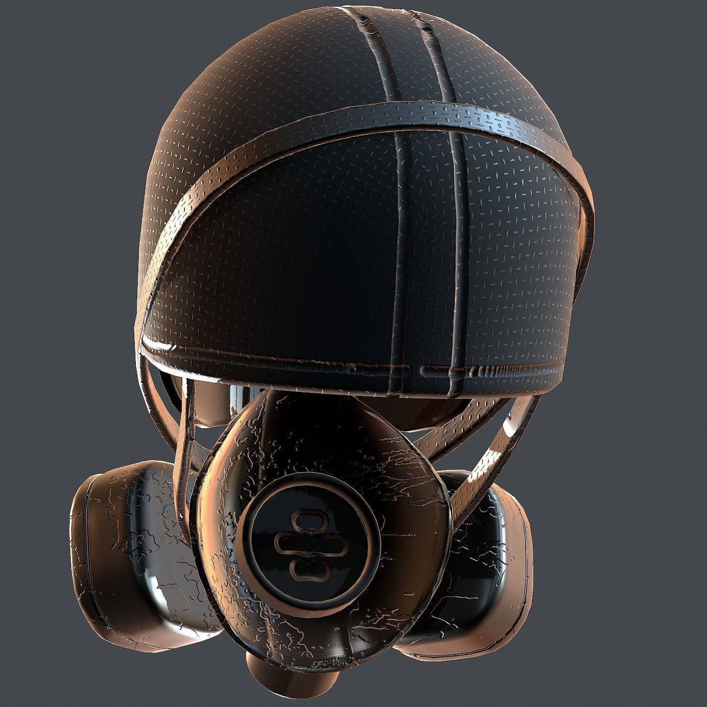 Gas mask helmet 3d model scifi Low-poly Low-poly 3D model_6