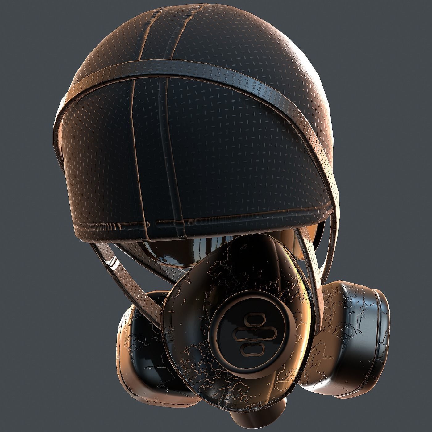Gas mask helmet 3d model scifi Low-poly Low-poly 3D model_5