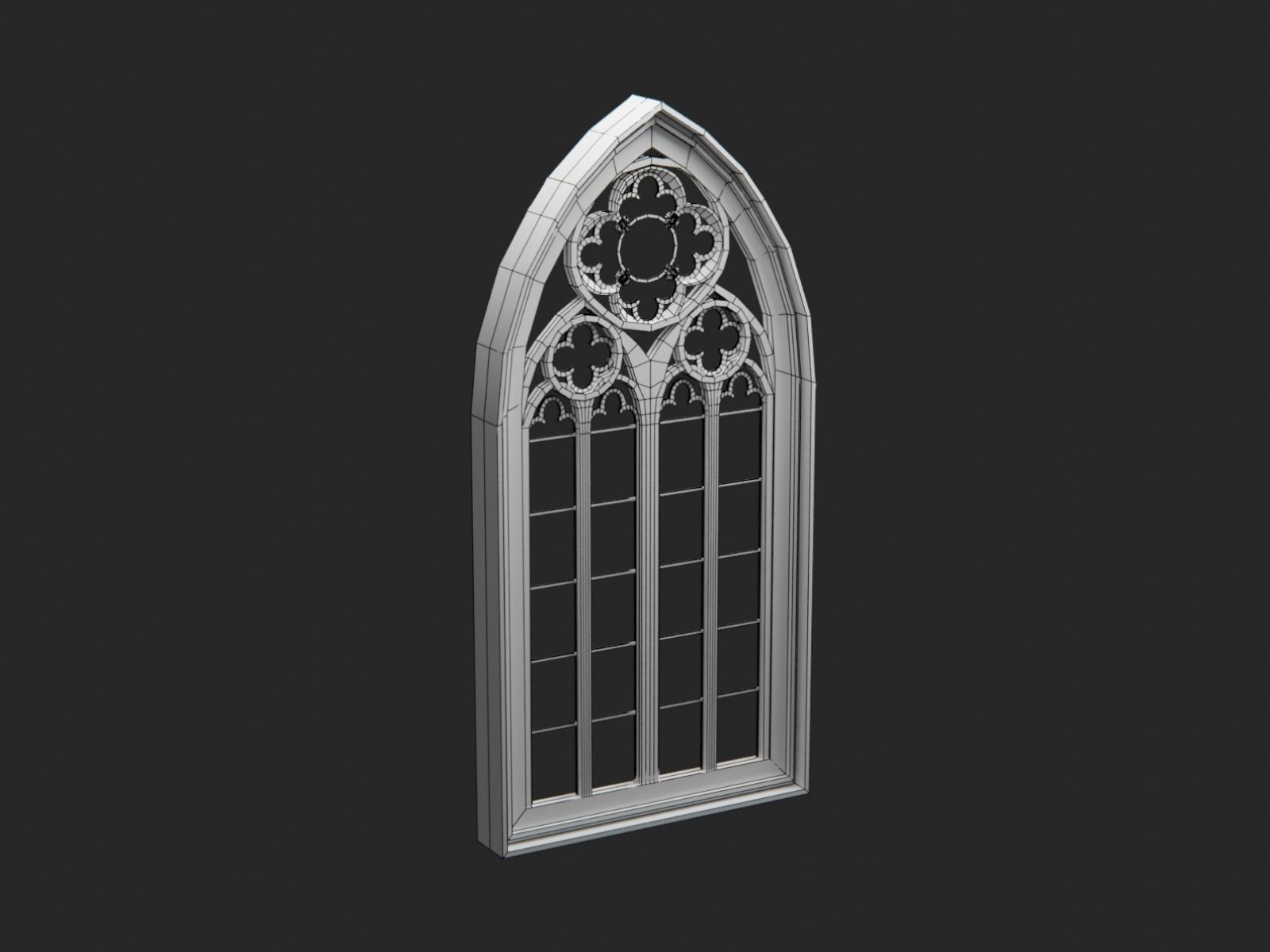 Gothic Window Low-poly 3D model_2