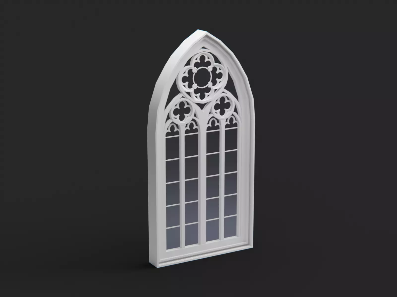 Gothic Window Low-poly 3D model_0