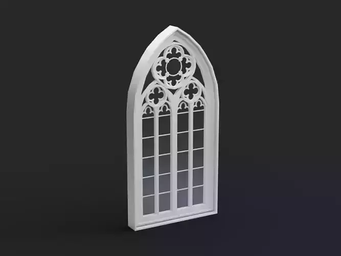 Gothic Window Low-poly 3D model