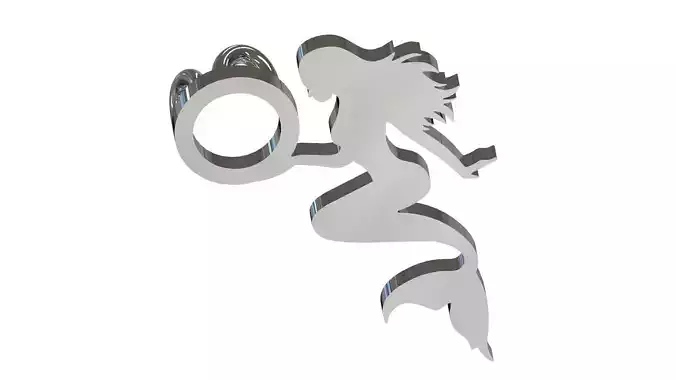 Mermaidpen mermaid holding ring