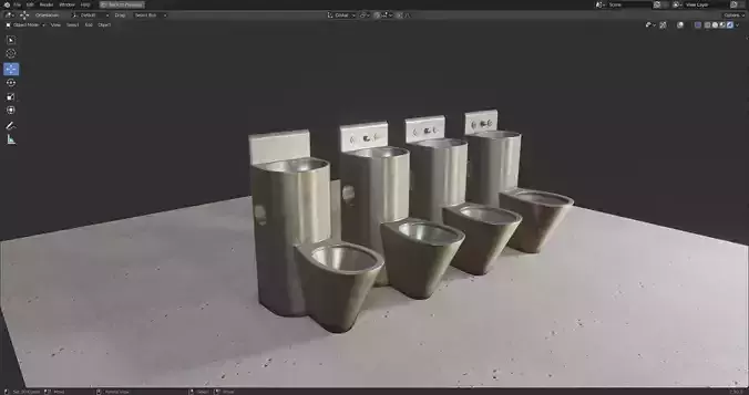 Prison Toilet HDTX850 Low-poly 3D model
