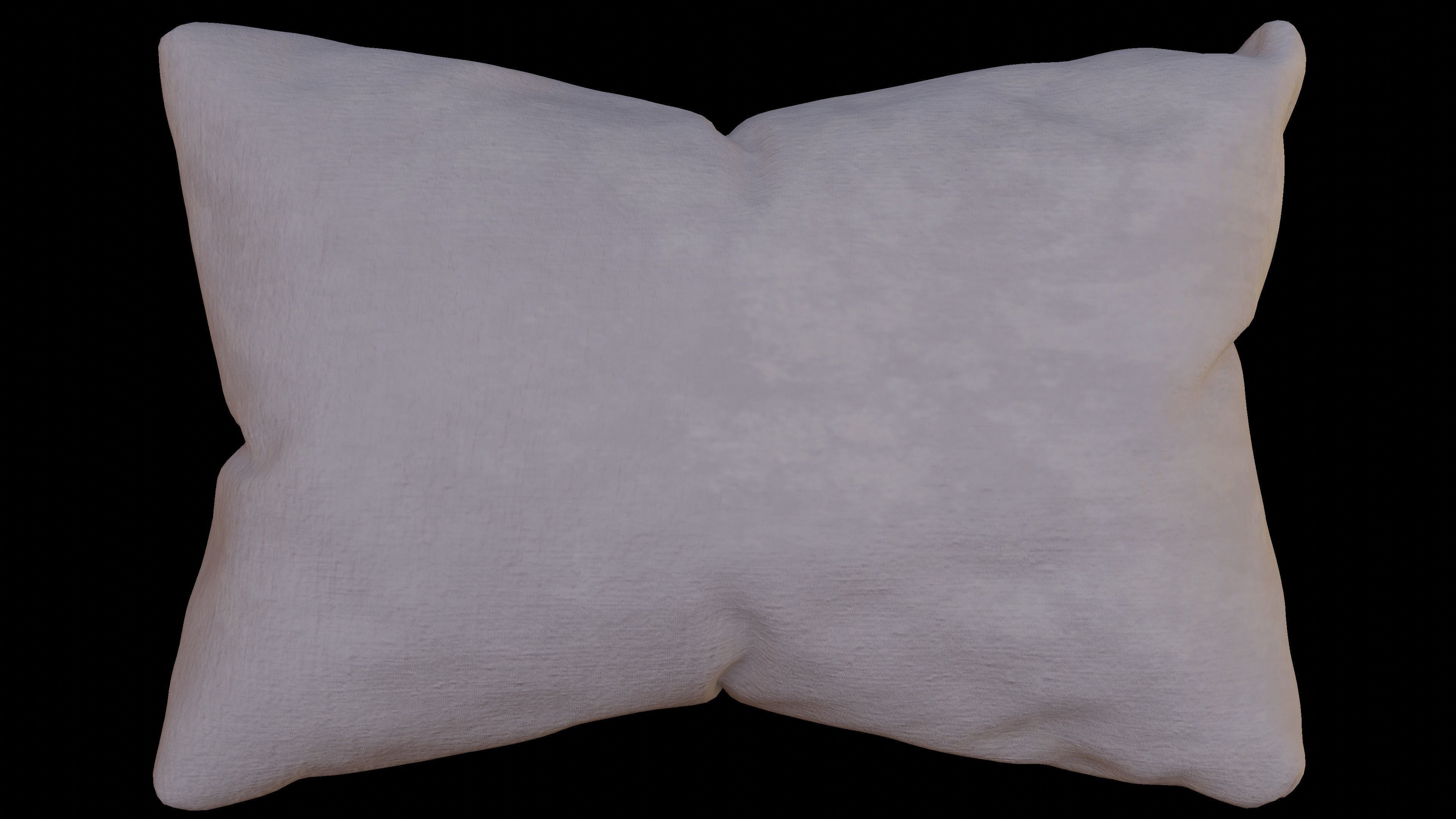 Worn Bed with separate Pillow 3D model_5