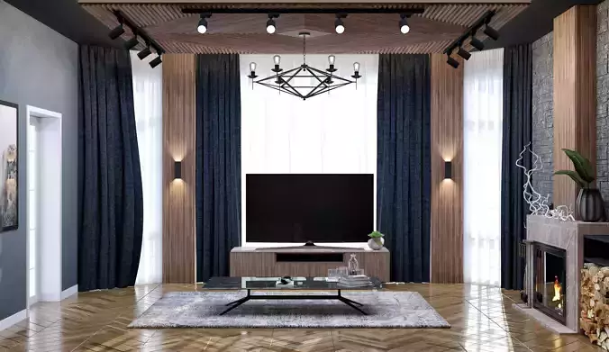 Hall interior 3D model