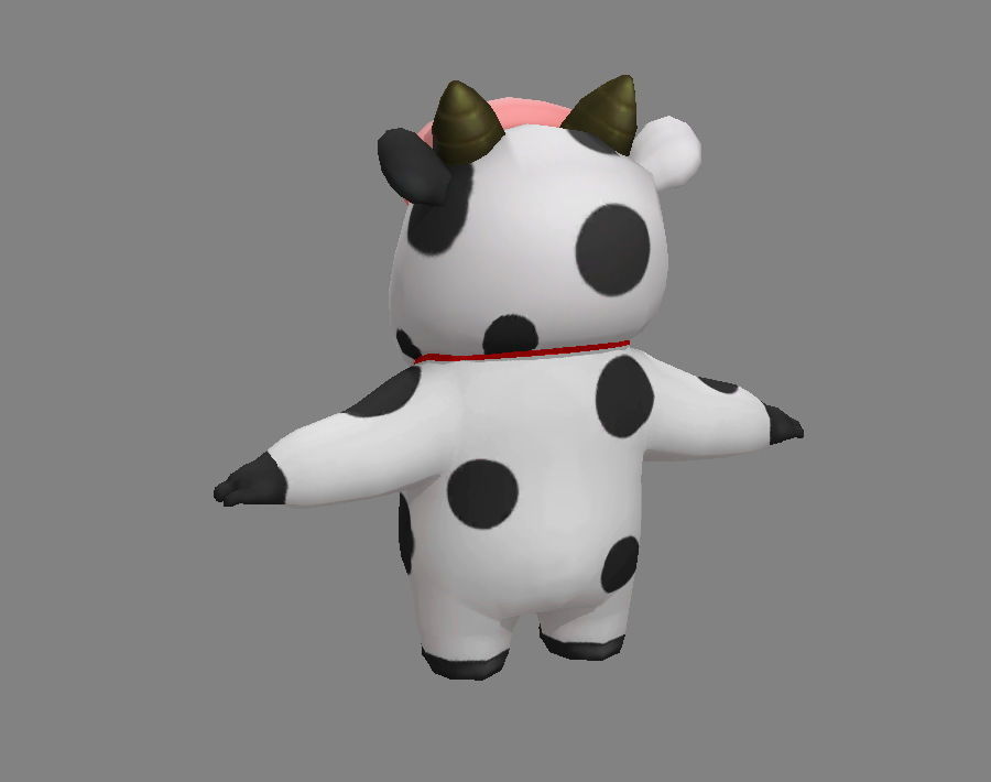 Cartoon cow costume Low-poly 3D model_3