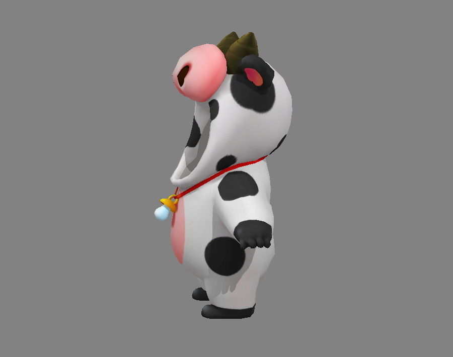 Cartoon cow costume Low-poly 3D model_2