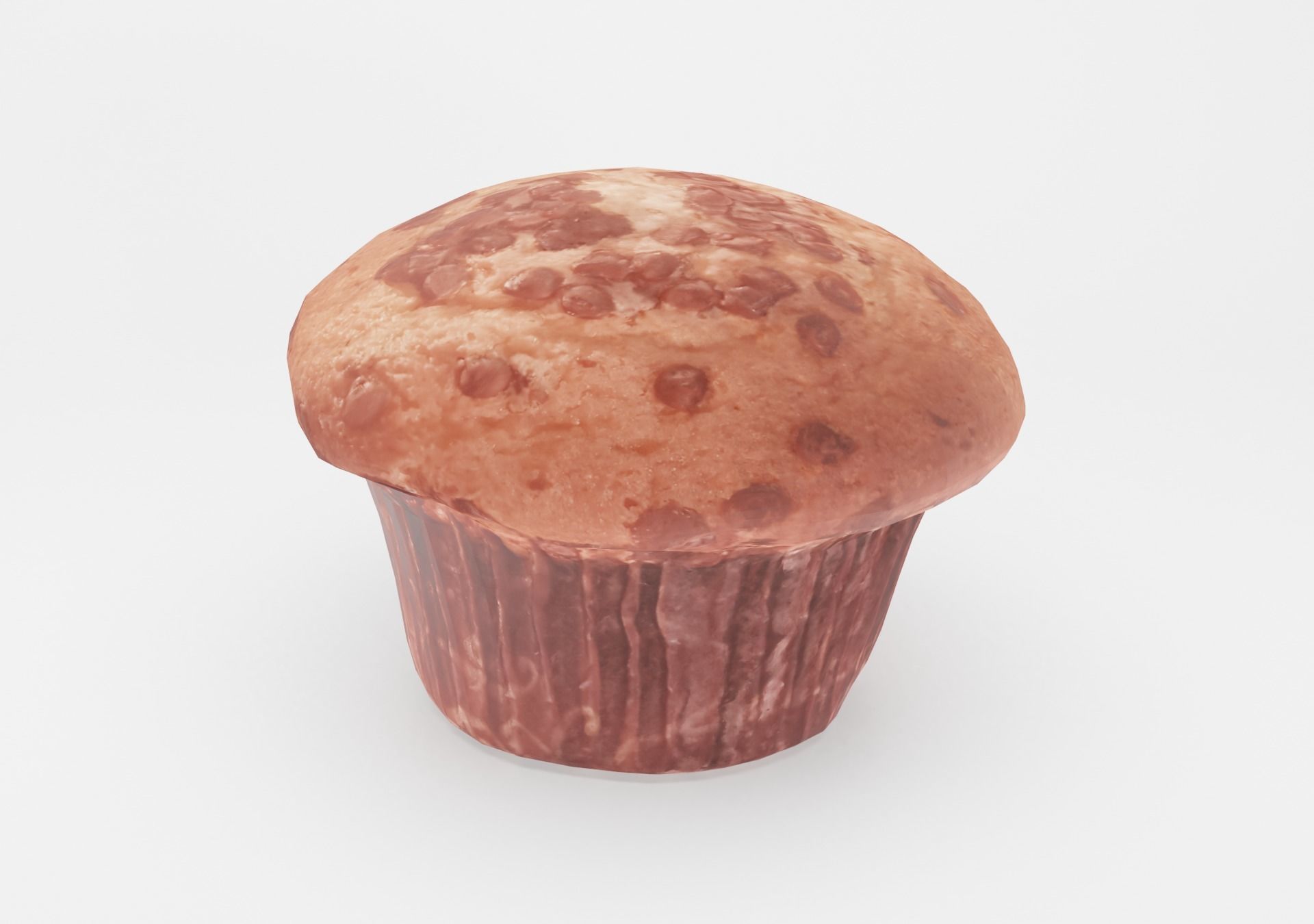 Chocolate Chip Muffin Low-poly 3D model_1