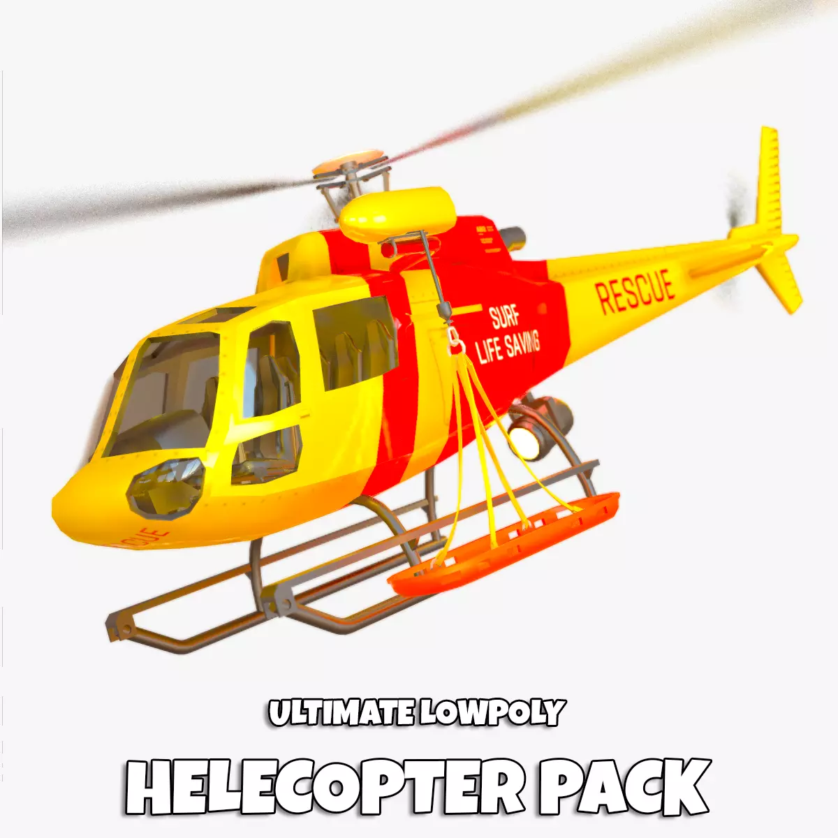 Ultimate Low Poly Helicopter Pack Low-poly 3D model