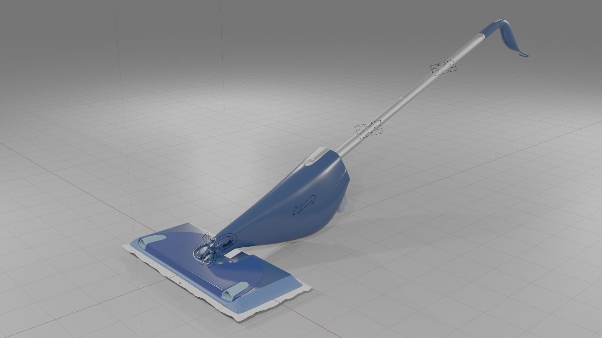 Hard floor mop High Poly Low Poly Low-poly 3D model_14