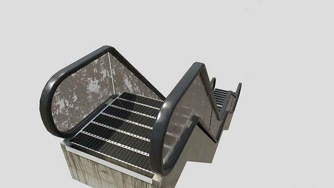 well modeled pbr Escalator Low-poly 3D model