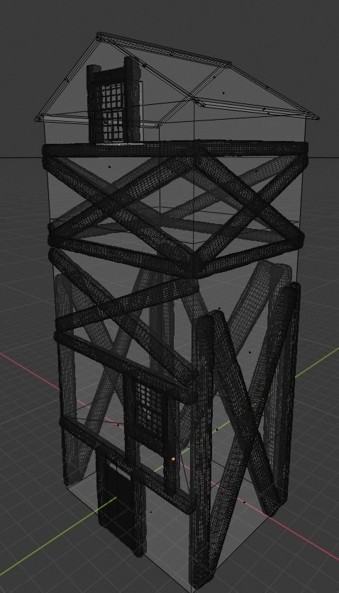 old medieval home tower  3D model_5