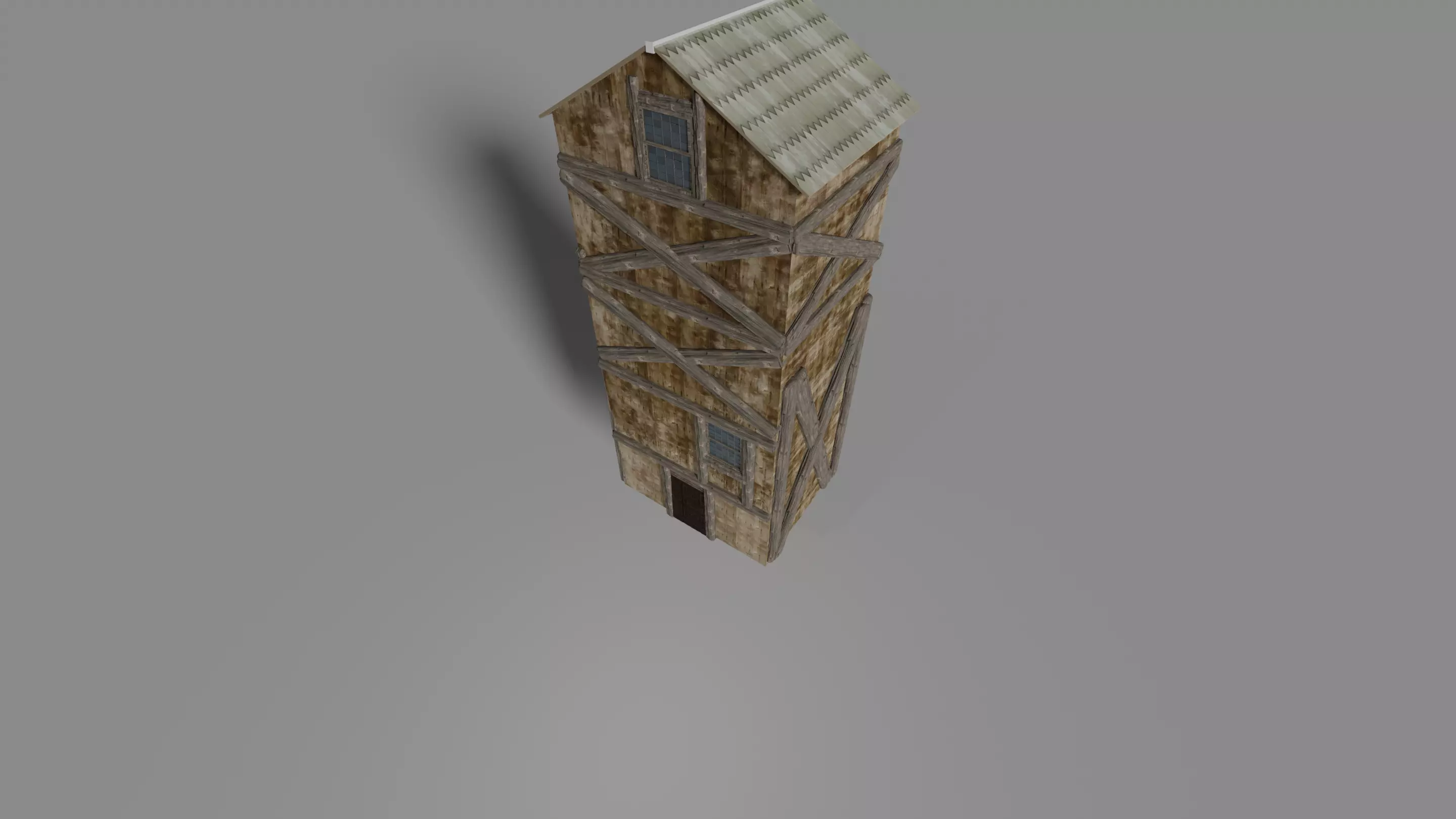 old medieval home tower  3D model_0