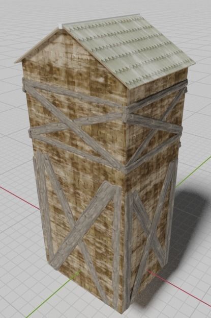 old medieval home tower  3D model_4