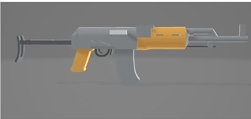 Akms kalashnikov Low-poly 3D model