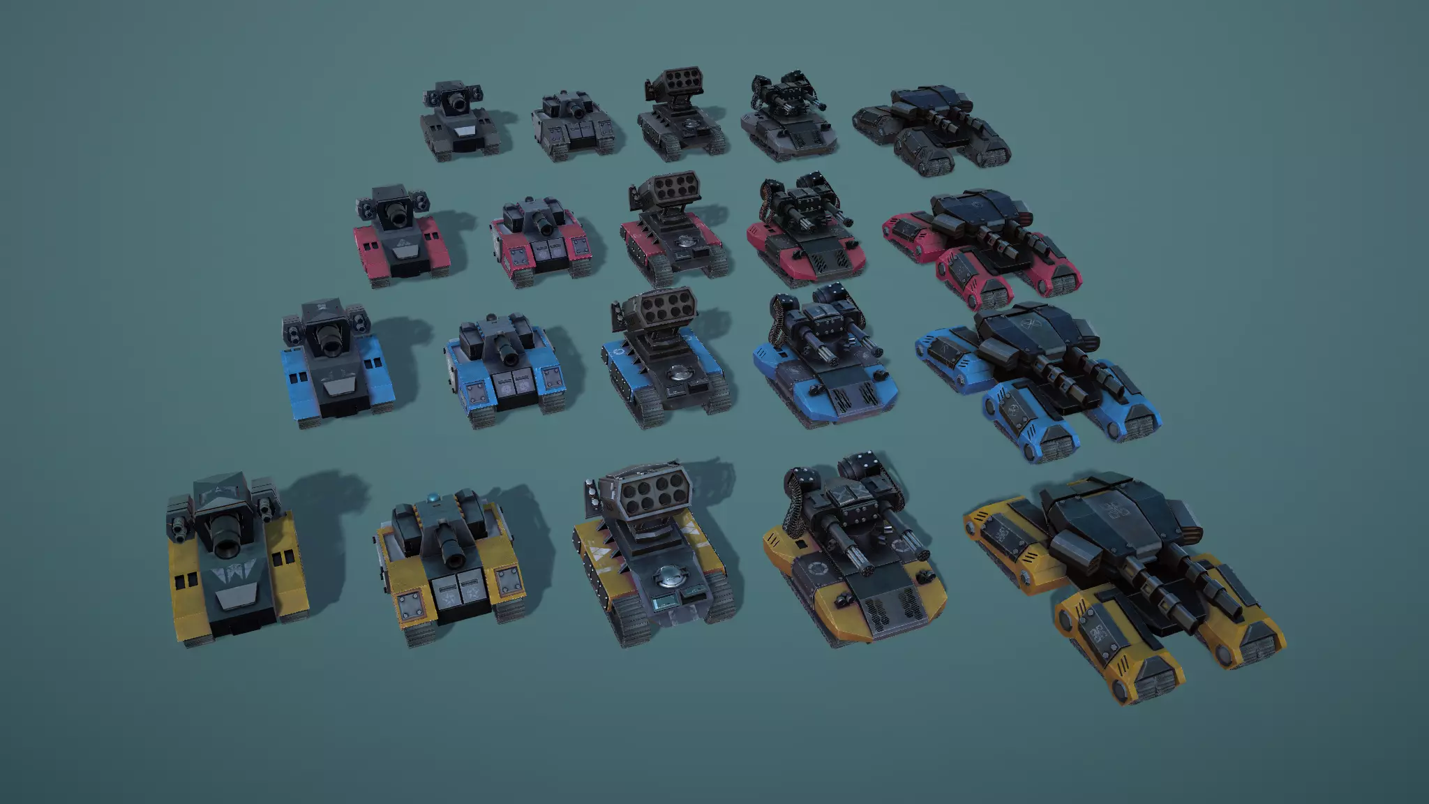 3D model Modular Stylized Tanks Pack VR / AR / low-poly | CGTrader