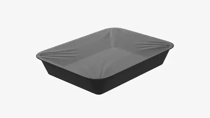 Plastic food container tray box with foil mockup 01