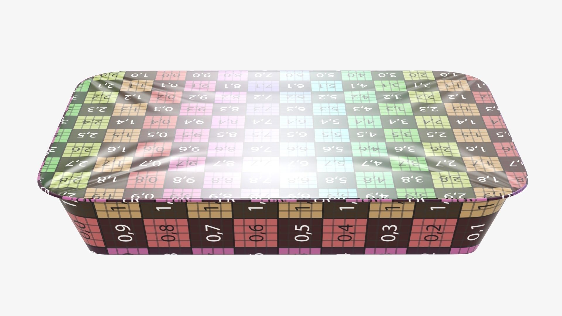 Plastic food container tray box with foil mockup 01 3D model_12