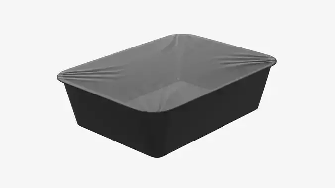 Plastic food container tray box with foil mockup 02