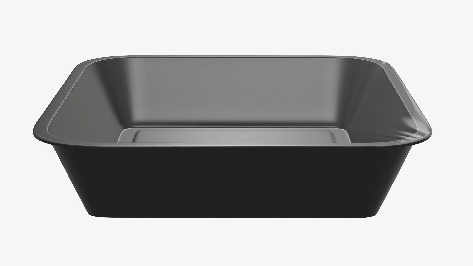 Plastic food container tray box with foil mockup 03 3D model_2