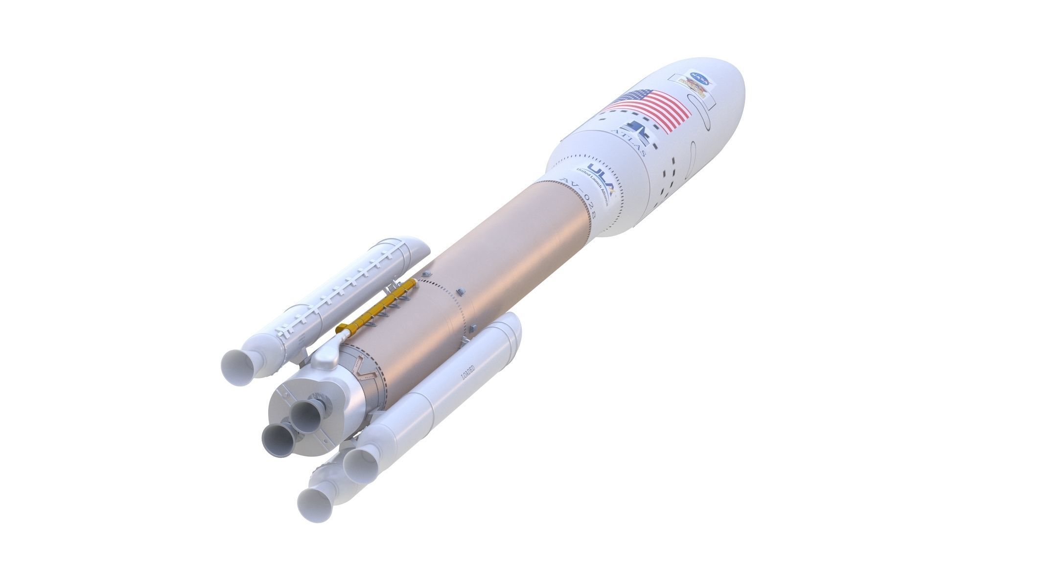 Atlas V 541 Mars Curiosity Rover Mission  3D model_4