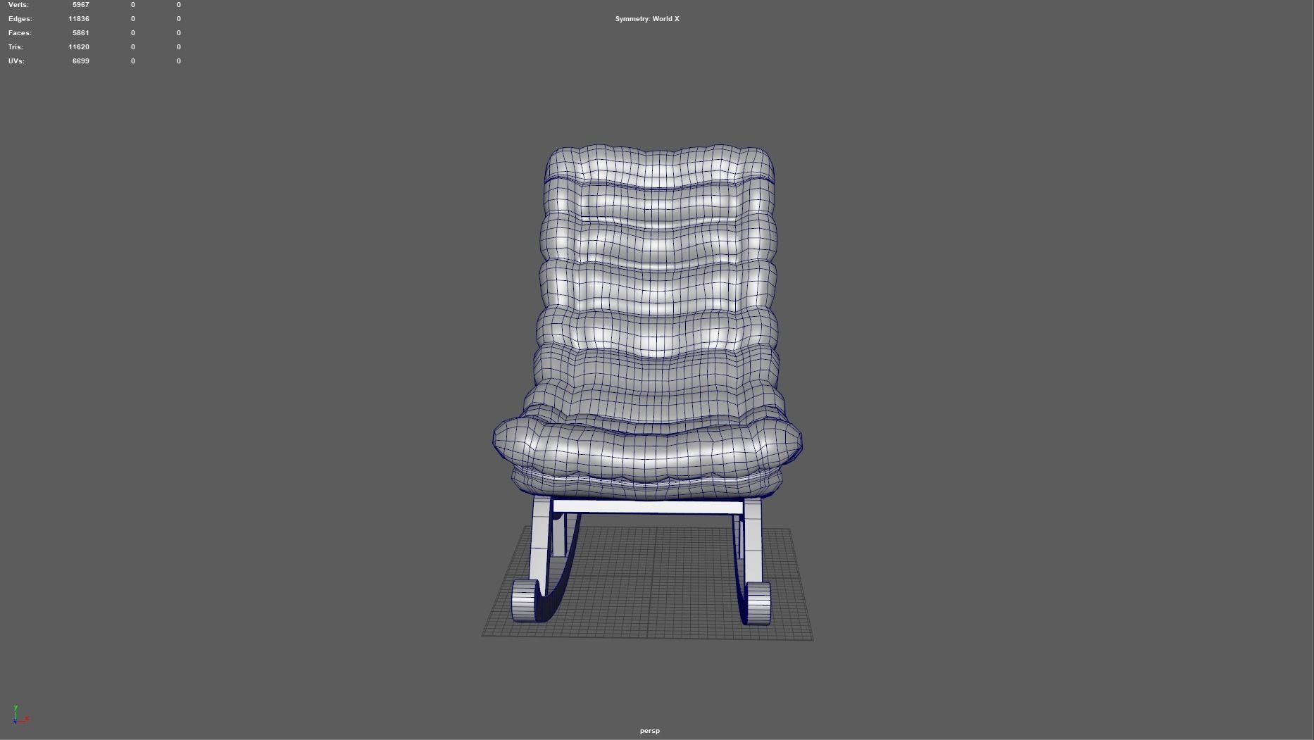 Rocking chair Free low-poly 3D model_7