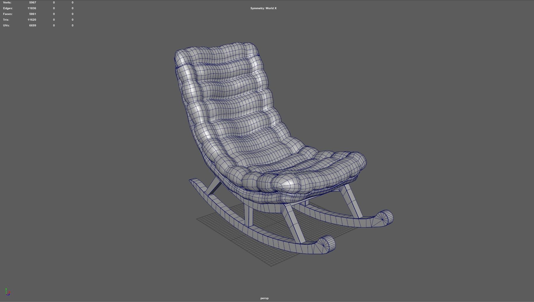 Rocking chair Free low-poly 3D model_5