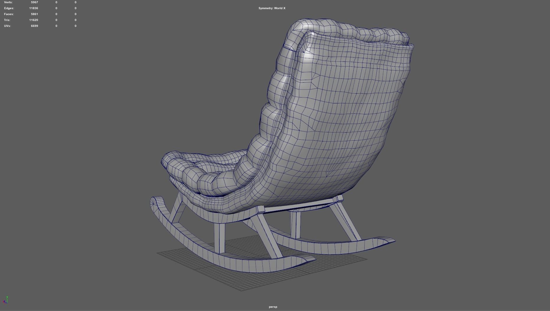 Rocking chair Free low-poly 3D model_6