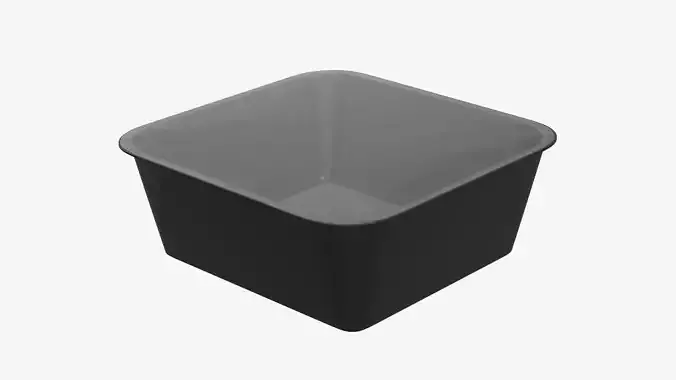Plastic food container tray box with foil mockup 04
