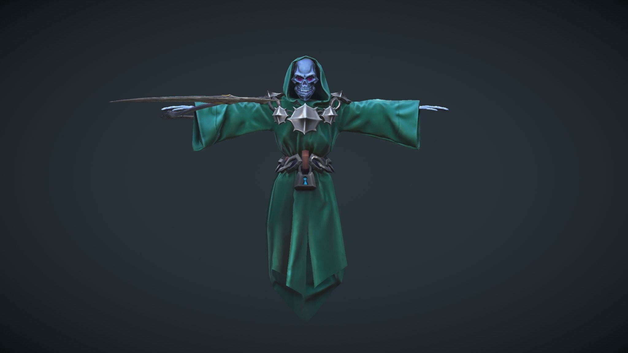 Ghost With Scythe Low-poly 3D model_8