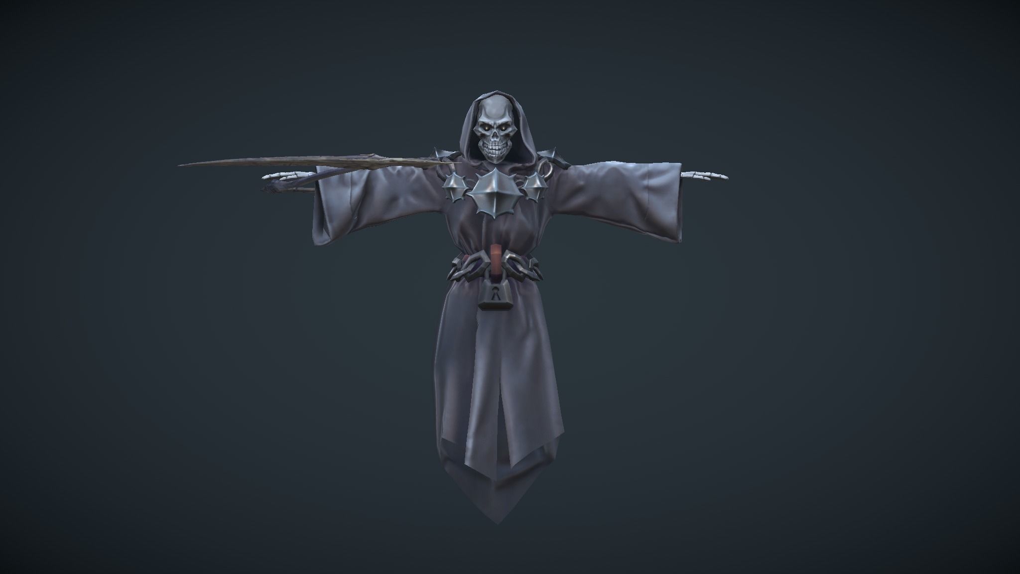 Ghost With Scythe Low-poly 3D model_9